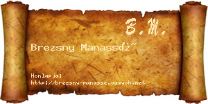 Brezsny Manassé névjegykártya